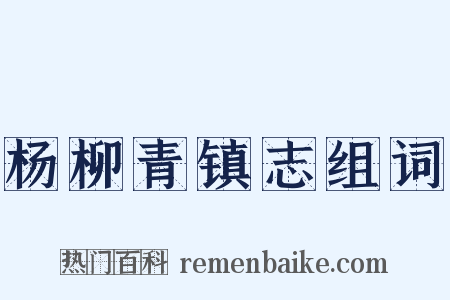 杨柳青镇志组词是什么意思的图片